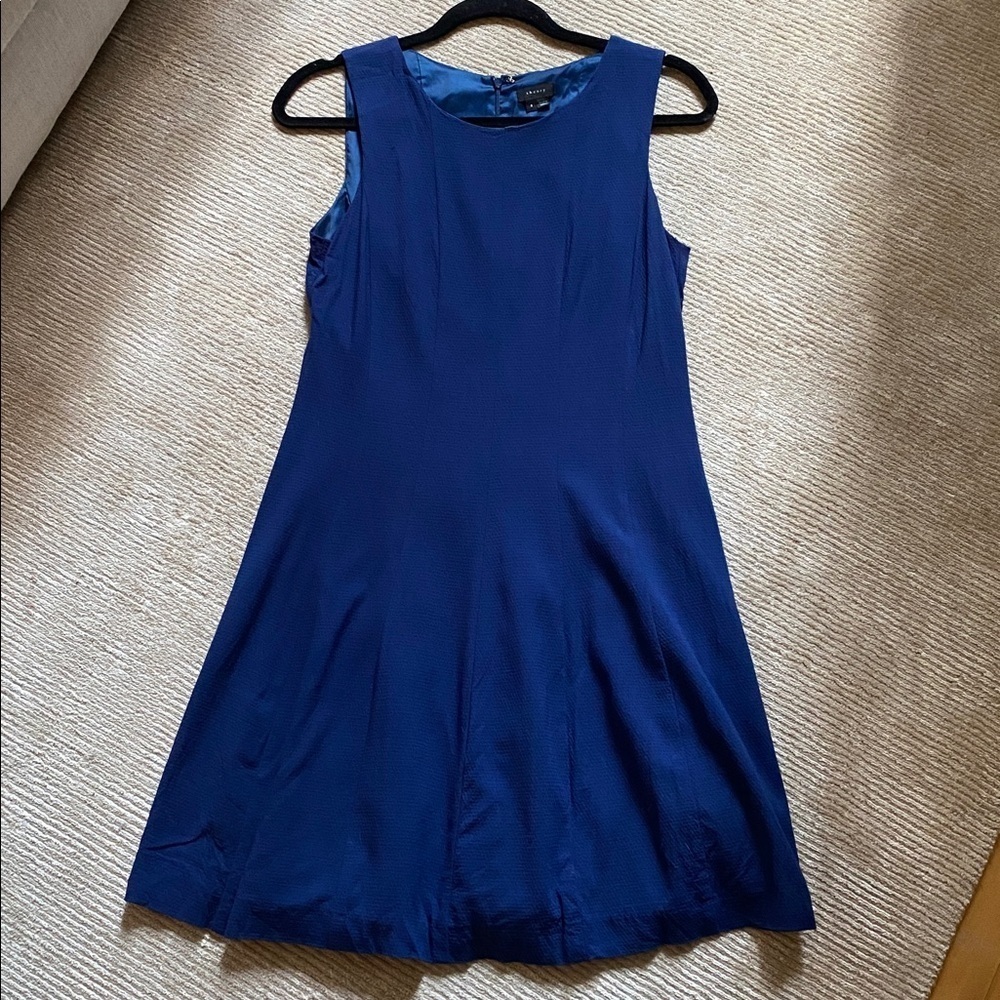 Theory Wool Blend Sleeveless Tilfi K Korka Blue Fit and Flare Mini Dress Size 6 - Picture 10 of 10